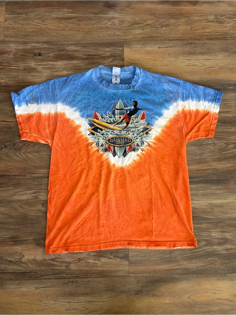 Vintage Y2K Tie Dye Surf Graphic Tee XL
